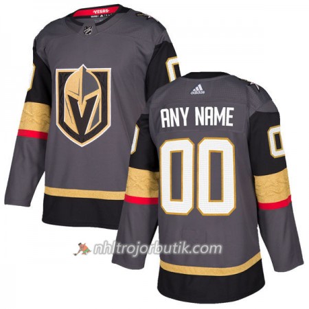 Män Ishockey Vegas Golden Knights Tröja med eget tryck Adidas 2017-2018 Grå Authentic
